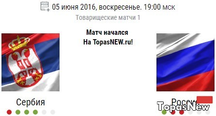 Футбол: Россия Сербия 05.06.2016 Товарищеский матч смотреть онлайн