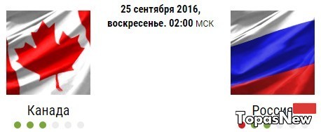 Россия Канада 25.09.16 смотреть онлайн Кубок мира хоккей прямая трансляция