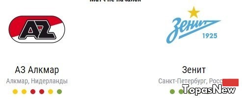 АЗ Алкмар Зенит 08.12.2016 смотреть онлайн трансляция сопкаст